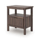 Pemy Nightstand | 1 Reeded Drawer | Open Shelf | USB Ports | Brown