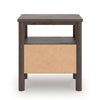Pemy Nightstand | 1 Reeded Drawer | Open Shelf | USB Ports | Brown