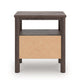 Pemy Nightstand | 1 Reeded Drawer | Open Shelf | USB Ports | Brown
