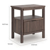 Pemy Nightstand | 1 Reeded Drawer | Open Shelf | USB Ports | Brown
