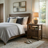 Pemy Nightstand | 1 Reeded Drawer | Open Shelf | USB Ports | Brown