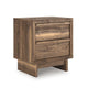 Lina Nightstand | 2 Drawers with Finger Tab Pulls | USB Ports | Brown