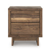 Lina Nightstand | 2 Drawers with Finger Tab Pulls | USB Ports | Brown