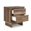 Lina Nightstand | 2 Drawers with Finger Tab Pulls | USB Ports | Brown