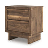 Lina Nightstand | 2 Drawers with Finger Tab Pulls | USB Ports | Brown