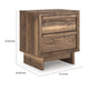 Lina Nightstand | 2 Drawers with Finger Tab Pulls | USB Ports | Brown