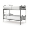 Fesa Twin over Twin Bunk Bed with Ladder | Gray Tubular Steel Frame