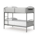 Fesa Twin over Twin Bunk Bed with Ladder | Gray Tubular Steel Frame
