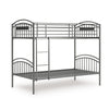 Fesa Twin over Twin Bunk Bed with Ladder | Gray Tubular Steel Frame
