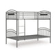 Fesa Twin over Twin Bunk Bed with Ladder | Gray Tubular Steel Frame