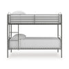 Fesa Twin over Twin Bunk Bed with Ladder | Gray Tubular Steel Frame