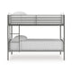 Fesa Twin over Twin Bunk Bed with Ladder | Gray Tubular Steel Frame