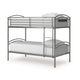 Fesa Twin over Twin Bunk Bed with Ladder | Gray Tubular Steel Frame