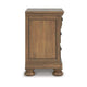 Fedz Oversized Nighstand with 3 Drawers | Bun Feet | Chestnut Brown Wood