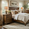 Fedz Oversized Nighstand with 3 Drawers | Bun Feet | Chestnut Brown Wood