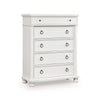 Rowy Tall Dresser Chest | 5 Drawers with Pewter Knobs | Antique White