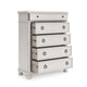 Rowy Tall Dresser Chest | 5 Drawers with Pewter Knobs | Antique White