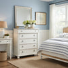 Rowy Tall Dresser Chest | 5 Drawers with Pewter Knobs | Antique White