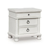 Rowy Bedside Nightstand | 3 Drawers with Pewter Knobs | Antique White