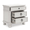 Rowy Bedside Nightstand | 3 Drawers with Pewter Knobs | Antique White