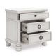 Rowy Bedside Nightstand | 3 Drawers with Pewter Knobs | Antique White