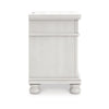 Rowy Bedside Nightstand | 3 Drawers with Pewter Knobs | Antique White