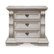 Bryl Oversize Nighstand | 3 Drawers with Bronze Knobs | Antique White