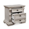 Bryl Oversize Nighstand | 3 Drawers with Bronze Knobs | Antique White