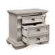 Bryl Oversize Nighstand | 3 Drawers with Bronze Knobs | Antique White