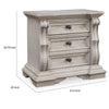 Bryl Oversize Nighstand | 3 Drawers with Bronze Knobs | Antique White