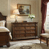Lesa Wide Dresser | 9 Drawers with Antique Brass Oval Knobs | Brown