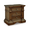 Lesa Nightstand | 3 Drawers with Antique Brass Oval Knobs | Brown