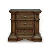 Lesa Nightstand | 3 Drawers with Antique Brass Oval Knobs | Brown