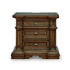 Lesa Nightstand | 3 Drawers with Antique Brass Oval Knobs | Brown