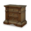 Lesa Nightstand | 3 Drawers with Antique Brass Oval Knobs | Brown