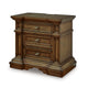 Lesa Nightstand | 3 Drawers with Antique Brass Oval Knobs | Brown