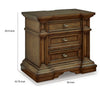 Lesa Nightstand | 3 Drawers with Antique Brass Oval Knobs | Brown