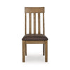 Fori Dining Side Chair Set of 2 | Slatted Back | Dark Brown Faux Leather