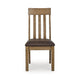 Fori Dining Side Chair Set of 2 | Slatted Back | Dark Brown Faux Leather