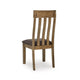 Fori Dining Side Chair Set of 2 | Slatted Back | Dark Brown Faux Leather