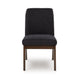 Laon Dining Side Chair Set of 2 | Black Textured Polyester | Brown Wood