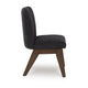 Laon Dining Side Chair Set of 2 | Black Textured Polyester | Brown Wood
