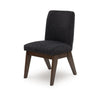 Laon Dining Side Chair Set of 2 | Black Textured Polyester | Brown Wood