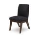 Laon Dining Side Chair Set of 2 | Black Textured Polyester | Brown Wood