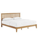 Peza King Size Minimalist Bed | Vertical Slat Mission Headboard | Brown