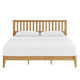 Peza King Size Minimalist Bed | Vertical Slat Mission Headboard | Brown