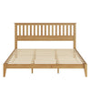 Peza King Size Minimalist Bed | Vertical Slat Mission Headboard | Brown