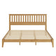 Peza King Size Minimalist Bed | Vertical Slat Mission Headboard | Brown