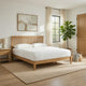 Peza King Size Minimalist Bed | Vertical Slat Mission Headboard | Brown