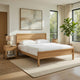 Lexa King Size Minimalist Bed | Low Profile Headboard | Natural Brown